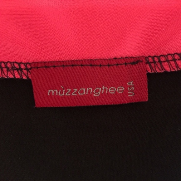 MUZZANGHEE BLACK & PINK BROOCH BUCKLE TOP BLOUSE S - Picture 5 of 6